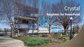  Presentation with area - PPT theme consisting of new-building-construction-in-urban background and a ocean colored foreground