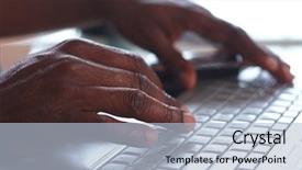  Presentation with young business man - Theme featuring new business black persons - busy young man background and a light blue colored foreground