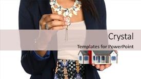  Presentation with real estate prices - Colorful PPT layouts enhanced with new business black persons - female real estate agent holding backdrop and a lemonade colored foreground