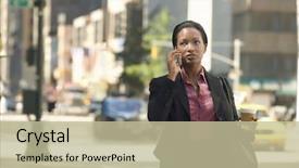  Presentation with elementary school african american female - Presentation design featuring new business black persons - serious african american businesswoman using background and a mint green colored foreground