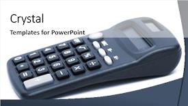  Presentation with calculator - Cool new presentation theme with new calculator on a white background backdrop and a white colored foreground