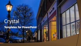  Presentation with street lights - Beautiful slides featuring new-canaan-ct-usa-december backdrop and a ocean colored foreground