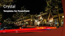 Presentation with street lights - PPT theme enhanced with new-canaan-ct-usa-december background and a black colored foreground