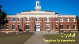  Presentation with town hall - Slide set featuring new-canaan-ct-usa-june background and a coral colored foreground