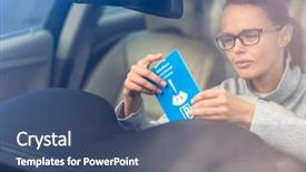  Presentation with car parking - PPT layouts consisting of new car - putting the necessary background and a ocean colored foreground