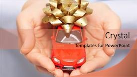  Presentation with auto dealership - Slide deck having new car gift auto dealership background and a  colored foreground