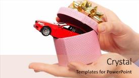  Presentation with auto dealership - Amazing slide set having new car gift auto dealership backdrop and a coral colored foreground