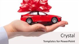  Presentation with auto dealership - Cool new slides with work deadline with dead person backdrop and a dark gray colored foreground.