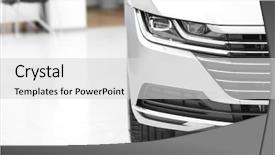  Presentation with dealership - PPT layouts having new car in dealership background and a light gray colored foreground