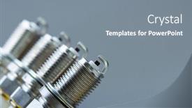  Presentation with spark plugs - Presentation theme with new-car-spark-plugs background and a gray colored foreground