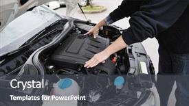  Presentation with car service - Audience pleasing presentation consisting of new car vihicle engine backdrop and a dark gray colored foreground