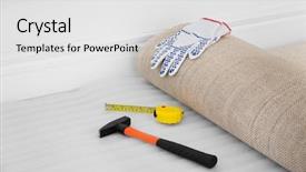  Presentation with carpet - Slide set consisting of new carpet and tools background and a white colored foreground