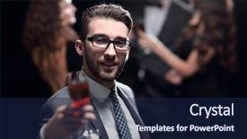  Presentation with champagne - Colorful slide set enhanced with new casino - elegant man raising a glass backdrop and a  colored foreground