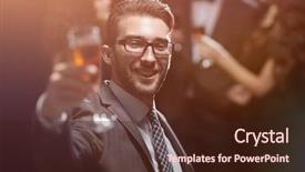  Presentation with raising the bar for all children - PPT layouts consisting of new casino - elegant man raising his glass background and a wine colored foreground
