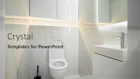  Presentation with toilet - PPT theme enhanced with new-ceramic-toilet-bowl background and a soft green colored foreground