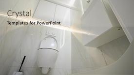  Presentation with toilet - Presentation theme featuring new-ceramic-toilet-bowl background and a soft green colored foreground