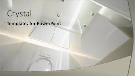  Presentation with toilet - Presentation enhanced with new-ceramic-toilet-bowl background and a  colored foreground