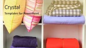  Presentation with bright white - PPT theme enhanced with new clothes - bright pillows towels and plaids background and a yellow colored foreground