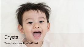  Presentation with baby - Amazing slide deck having new clothes - portrait of beautiful baby backdrop and a soft green colored foreground