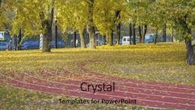  Presentation with running tracks - Amazing slide set having new competencies - red running tracks in sport backdrop and a coral colored foreground