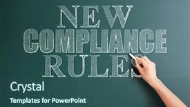  Presentation with compliance - Slides enhanced with new compliance rules written background and a ocean colored foreground