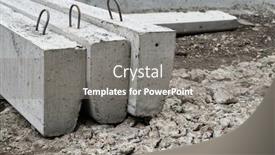  Presentation with road construction - Audience pleasing PPT theme consisting of new-concrete-blocks-and-curbs backdrop and a gray colored foreground