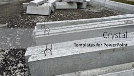  Presentation with road construction - Presentation design with new-concrete-blocks-and-curbs background and a light gray colored foreground
