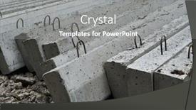  Presentation with road construction - Presentation design with new-concrete-blocks-and-curbs background and a gray colored foreground