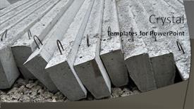  Presentation with road construction - Presentation design with new-concrete-blocks-and-curbs background and a light gray colored foreground