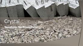  Presentation with road construction - Cool new presentation theme with new-concrete-blocks-and-curbs backdrop and a gray colored foreground