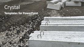  Presentation with road construction - Amazing presentation theme having new-concrete-blocks-and-curbs backdrop and a dark gray colored foreground