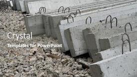  Presentation with road construction - Beautiful presentation theme featuring new-concrete-blocks-and-curbs backdrop and a gray colored foreground