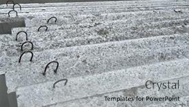  Presentation with road construction - PPT theme consisting of new-concrete-blocks-and-curbs background and a light gray colored foreground