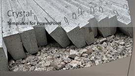  Presentation with road construction - Presentation theme consisting of new-concrete-blocks-and-curbs background and a light gray colored foreground