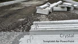  Presentation with road construction - Audience pleasing presentation consisting of new-concrete-blocks-and-curbs backdrop and a light gray colored foreground