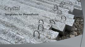  Presentation with road construction - Cool new presentation theme with new-concrete-blocks-and-curbs backdrop and a light gray colored foreground