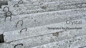  Presentation with road construction - Presentation theme enhanced with new-concrete-blocks-and-curbs background and a light gray colored foreground