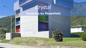  Presentation with concrete - Beautiful PPT theme featuring new-concrete-building-view backdrop and a teal colored foreground