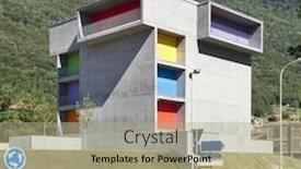  Presentation with concrete - PPT layouts consisting of new-concrete-building-view background and a mint green colored foreground