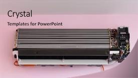  Presentation with conditioner - Presentation theme having new conditions - air conditioner during the installation background and a soft green colored foreground