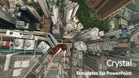  Presentation with hong kong china - Cool new presentation theme with new conditions - high skyscrapers buildings roofs backdrop and a gray colored foreground