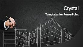  Presentation with community development - Beautiful presentation design featuring new construction development project backdrop and a dark gray colored foreground