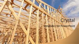  Presentation with new home sales - Colorful presentation design enhanced with sad looking british bulldog wearing backdrop and a coral colored foreground