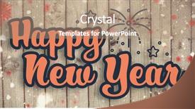  Presentation with 3d printing print concept metallic - Beautiful presentation theme featuring new crystal graphics - print against close-up of wooden backdrop and a  colored foreground