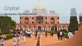  Presentation with mughal - Amazing presentation design having new-delhi-india-october-27 backdrop and a sky blue colored foreground