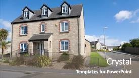  Presentation with blue house bakery - Amazing slide deck having new development - english detached house backdrop and a gray colored foreground