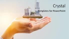  Presentation with development - Presentation having new development project mixed media background and a sky blue colored foreground