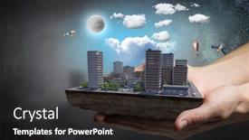  Presentation with development - Beautiful theme featuring new development project mixed media backdrop and a dark gray colored foreground