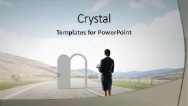  Presentation with opportunity doors - Slide deck with new doors and opportunities mix background and a lemonade colored foreground