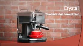  Presentation with brick - PPT layouts with new electric coffee maker background and a coral colored foreground